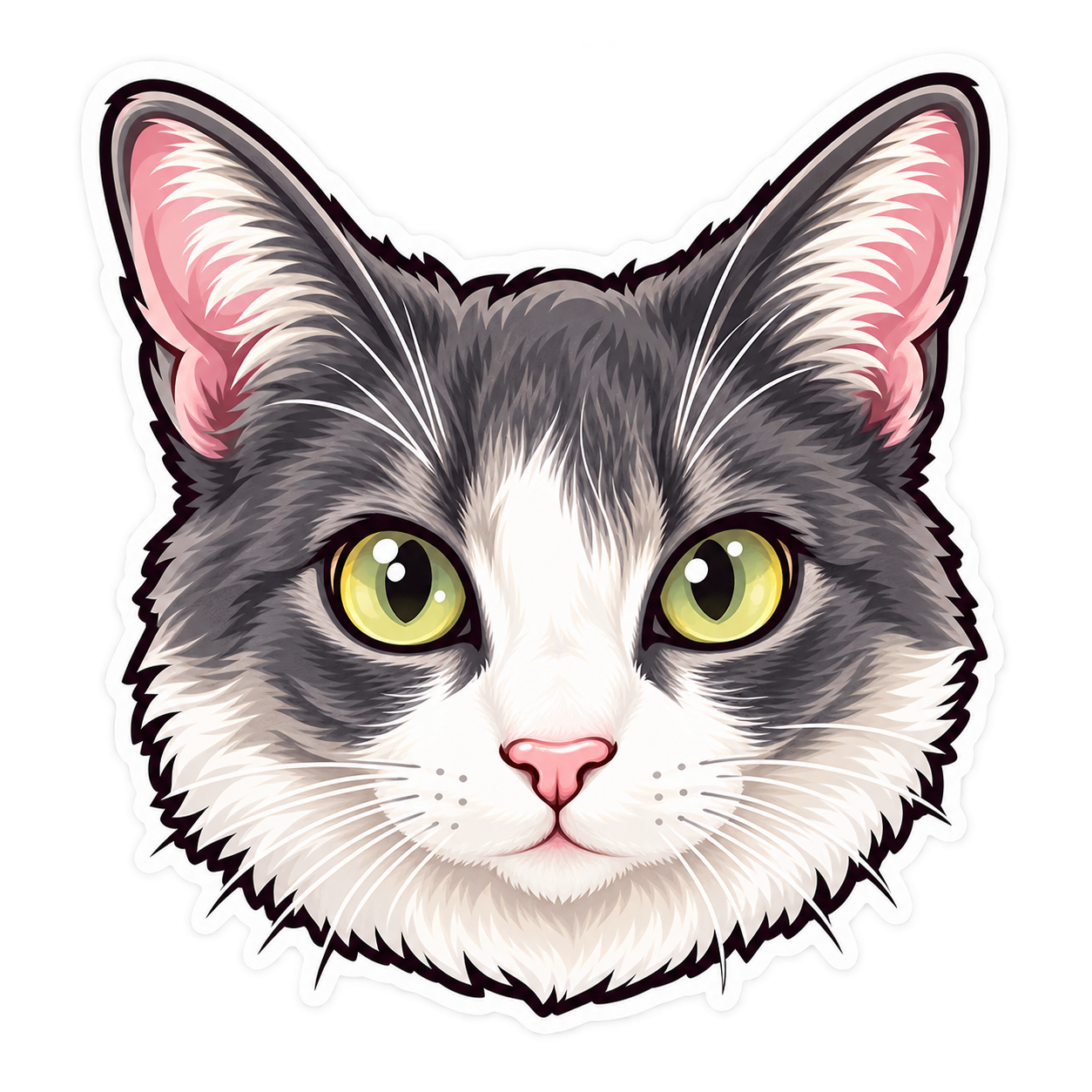 Pigeon, a gray-and-white ragdoll cat.